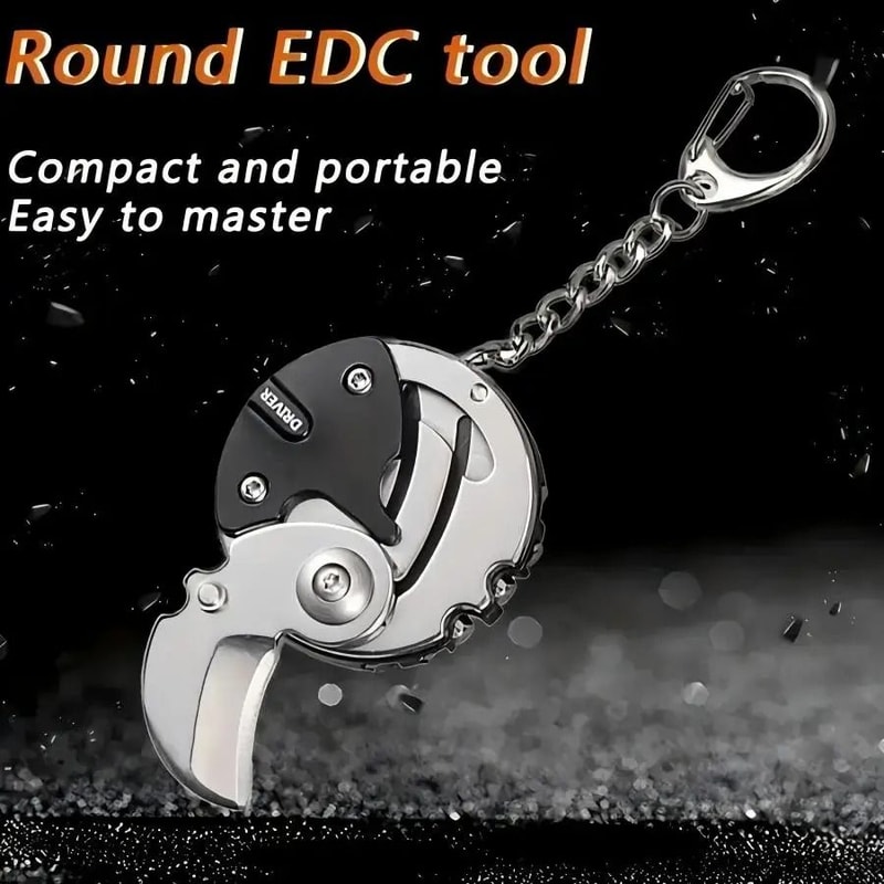 Mini Coin Folding Pocket Knife Keychain Stainless Steel Outdoor Multi Tool 3