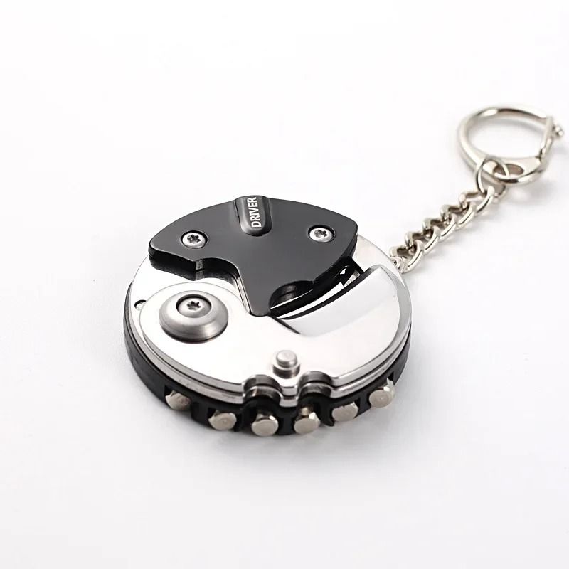 Mini Coin Folding Pocket Knife Keychain Stainless Steel Outdoor Multi Tool 6