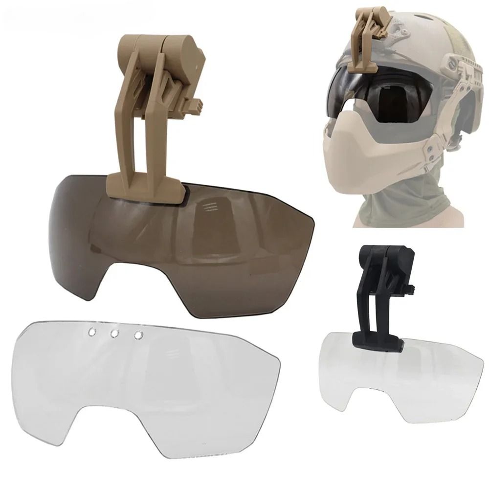 Tactical Helmet Flip Goggle Half Mask Protective Visor For Airsoft Paintball And Outdoor Use 0