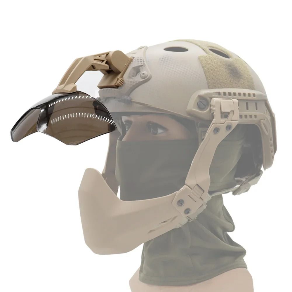 Tactical Helmet Flip Goggle Half Mask Protective Visor For Airsoft Paintball And Outdoor Use 1