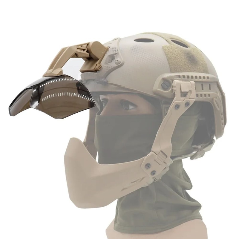 Tactical Helmet Flip Goggle Half Mask Protective Visor For Airsoft Paintball And Outdoor Use 1
