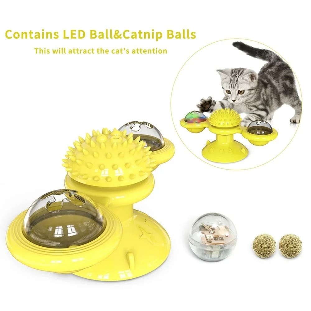 Wall Mounted Spinning Cat Toy With Massage Rollers For Indoor Cats 2
