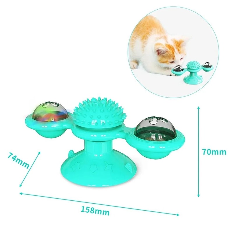 Wall Mounted Spinning Cat Toy With Massage Rollers For Indoor Cats 5