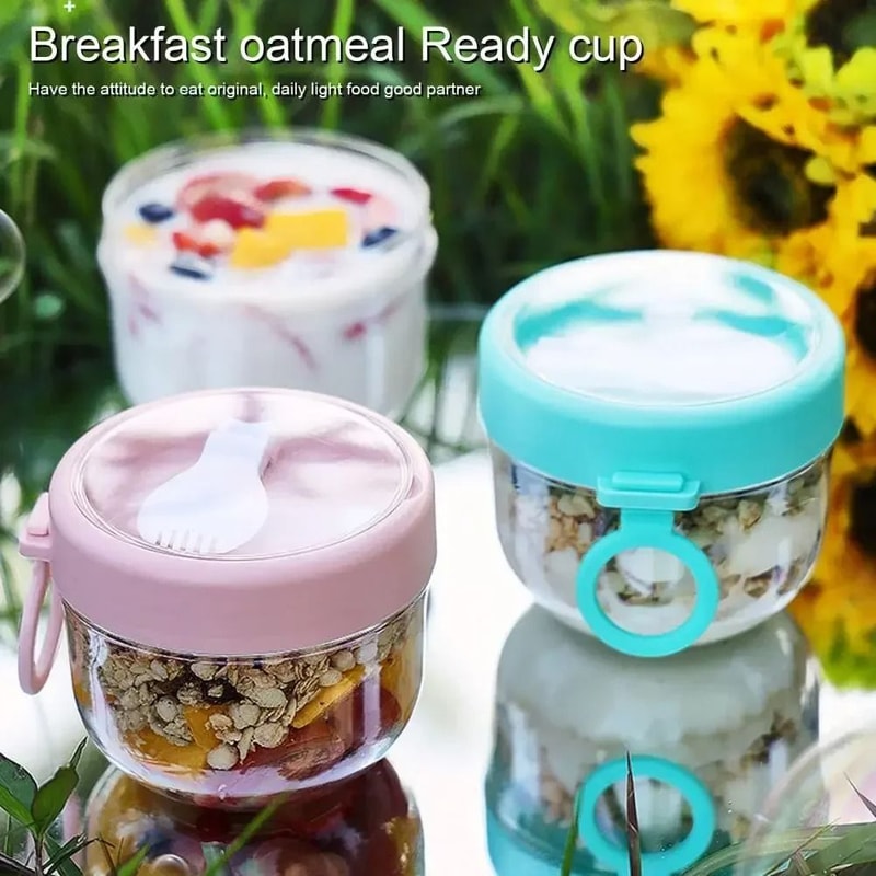 20 Oz Overnight Oats Container With Lid And Spoon 1