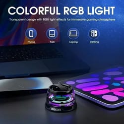 portable bluetooth 5.3 speaker with rgb ambient light and magnetic phone stand