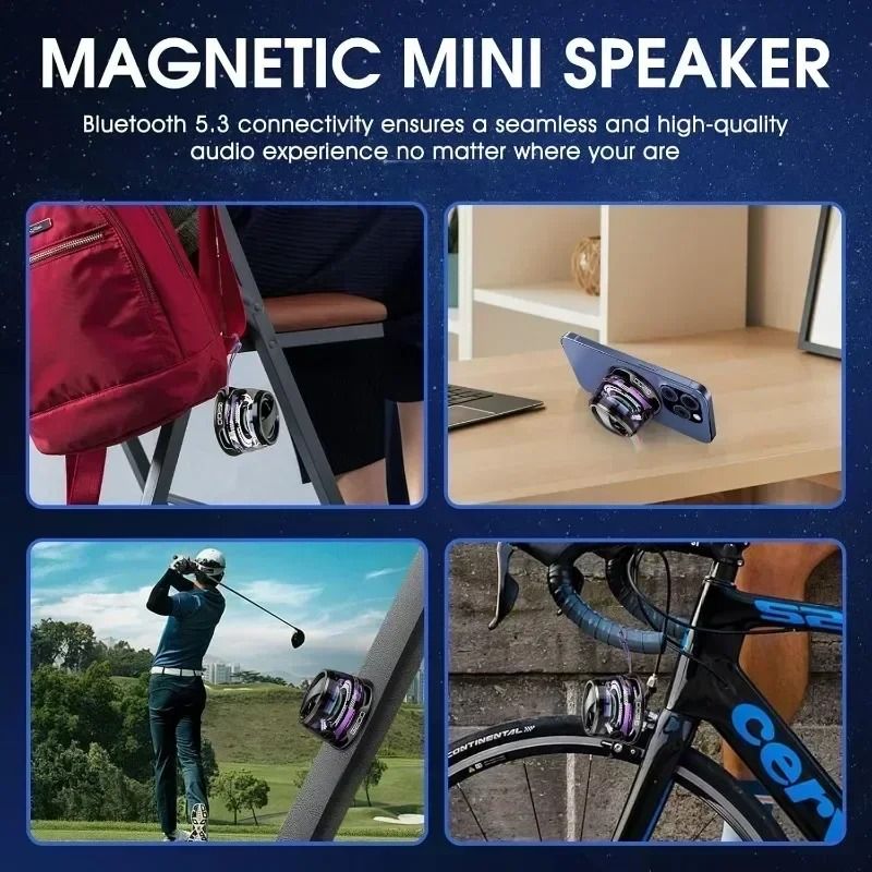 Portable Bluetooth 53 Speaker With RGB Ambient Light And Magnetic Phone Stand 2
