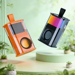 mini portable bluetooth 5.3 speaker with rgb lights and usb-c charging