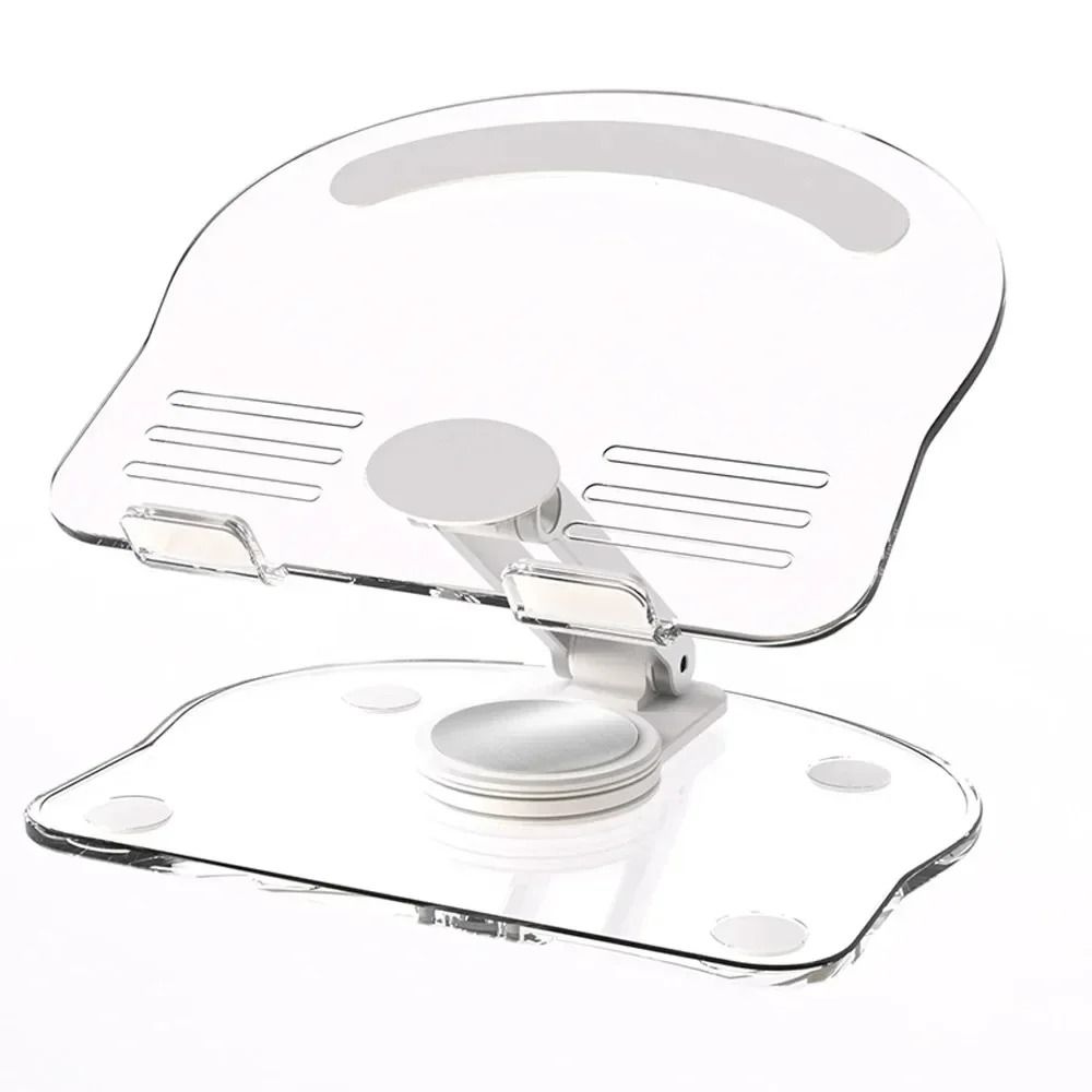 Transparent Rotating Acrylic Tablet Stand And Foldable Adjustable MultiAngle Desktop Holder 6