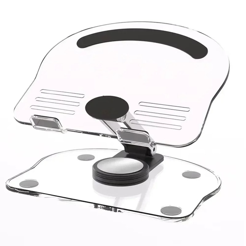 Transparent Rotating Acrylic Tablet Stand And Foldable Adjustable MultiAngle Desktop Holder 7