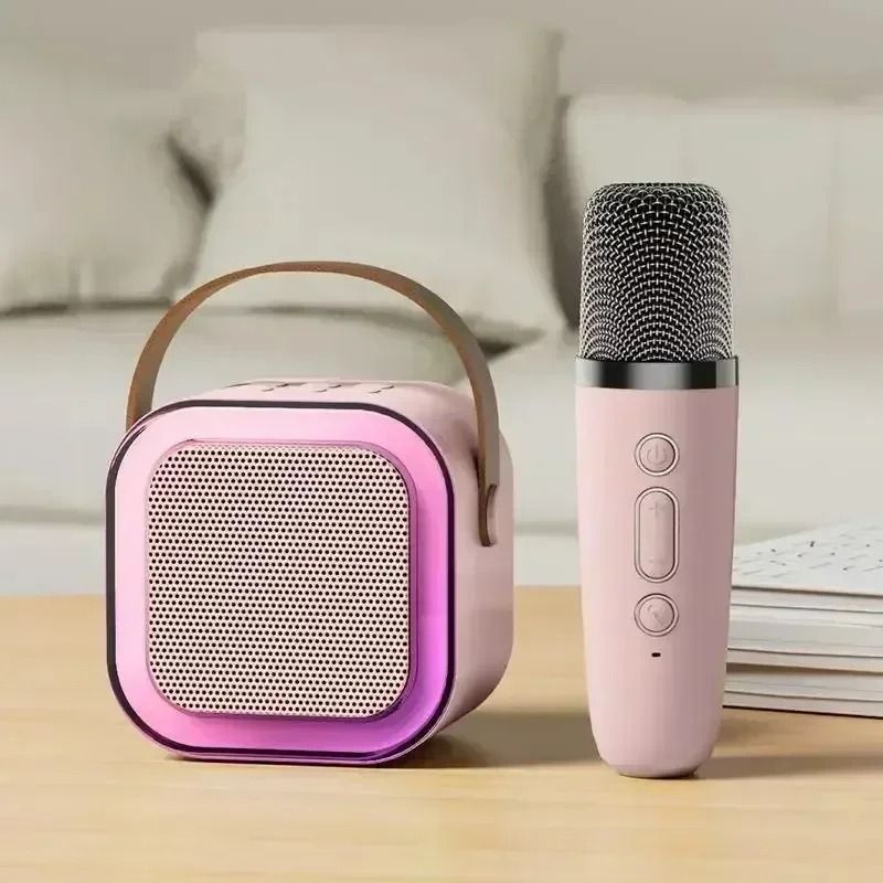 Portable Bluetooth Karaoke Machine With Wireless Microphone And RGB Lights For Home And Travel 9