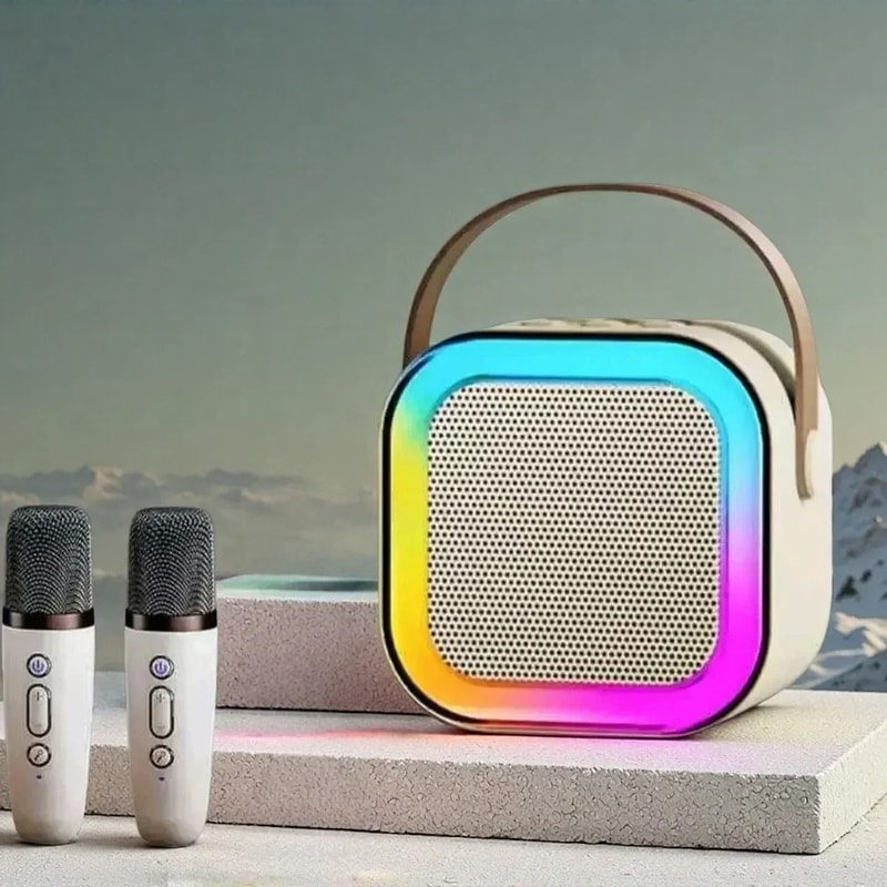 Portable Bluetooth Karaoke Machine With Wireless Microphone And RGB Lights For Home And Travel 2