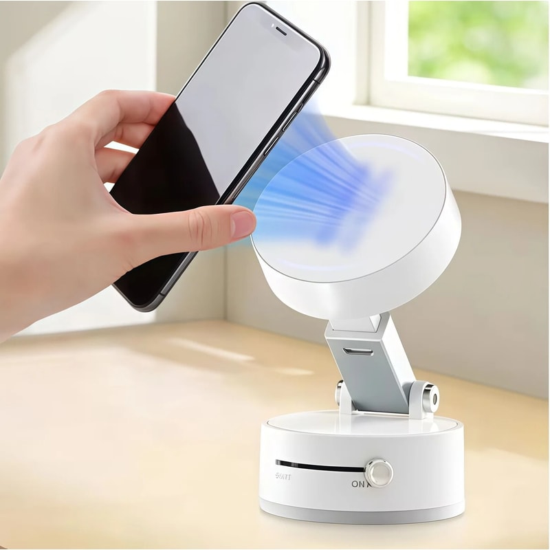 Foldable Magnetic Vacuum Suction Phone Holder With Double Sided Cup For Home And Car 0