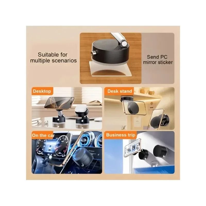 Foldable Magnetic Vacuum Suction Phone Holder With Double Sided Cup For Home And Car 2