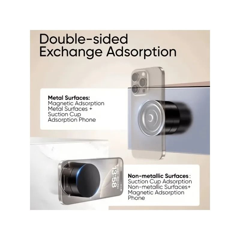 Foldable Magnetic Vacuum Suction Phone Holder With Double Sided Cup For Home And Car 3