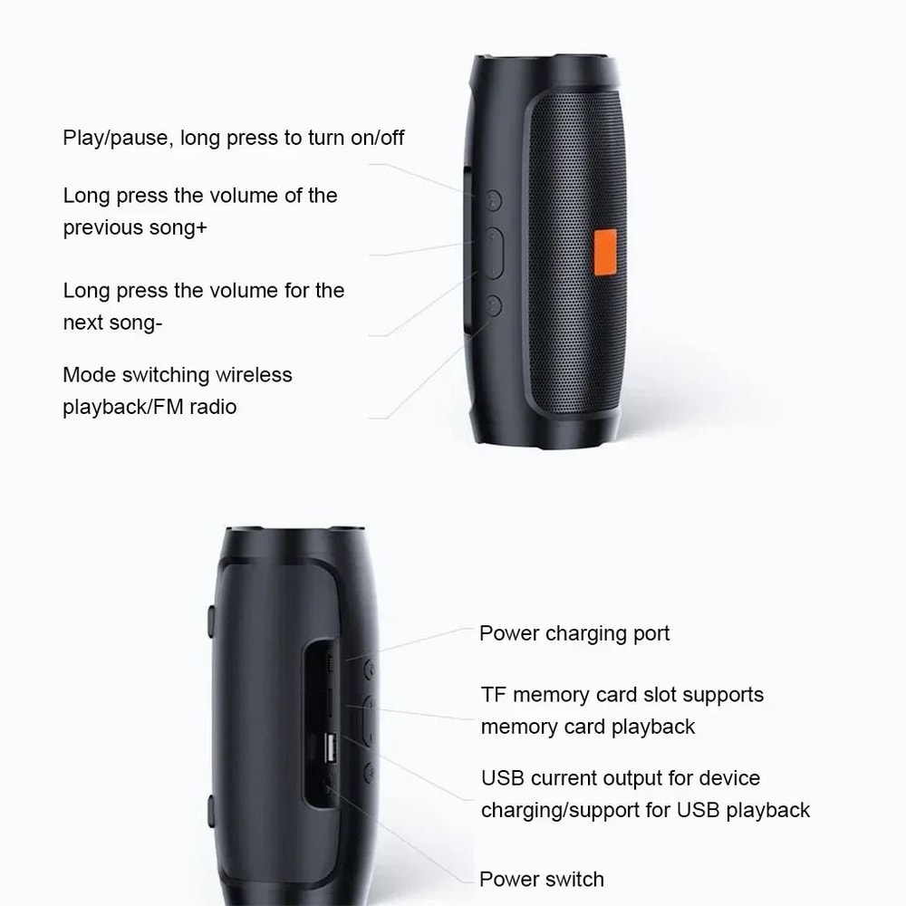 J007 Portable Outdoor Bluetooth Subwoofer With Stereo Surround Sound And Waterproof Protection 2