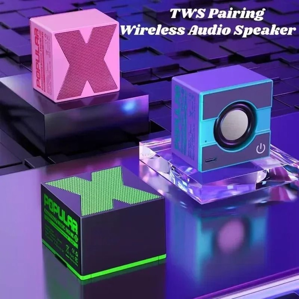 Mini Bluetooth Wireless Speaker With Crackle LED Light And Portable Subwoofer Sound Column 1