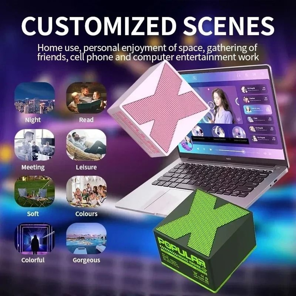 Mini Bluetooth Wireless Speaker With Crackle LED Light And Portable Subwoofer Sound Column 5