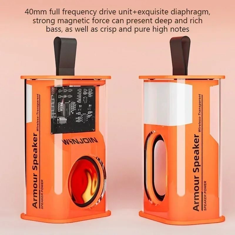 Transparent Mecha Bluetooth Speaker With RGB Rhythm Light And Wireless TWS Stereo Subwoofer 2