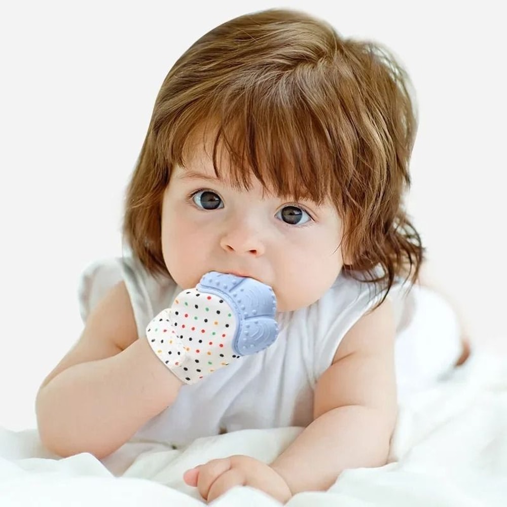 FoodGrade Silicone Baby Teether Mitten AntiScratch Teething Glove For Pain Relief 1