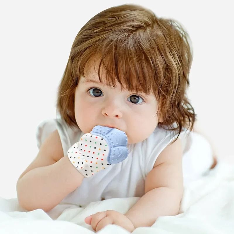 FoodGrade Silicone Baby Teether Mitten AntiScratch Teething Glove For Pain Relief 1