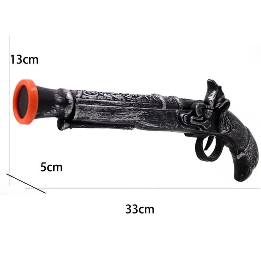 Retro Pirate Flintlock Costume Pistol Halloween Party Cosplay Prop For Boys And Girls 3