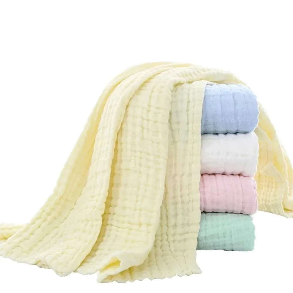 Pure Cotton 6 Layer Bubble Baby Bath Towel 105x105cm Kids Swaddle Wrap And Muslin Bedding 0