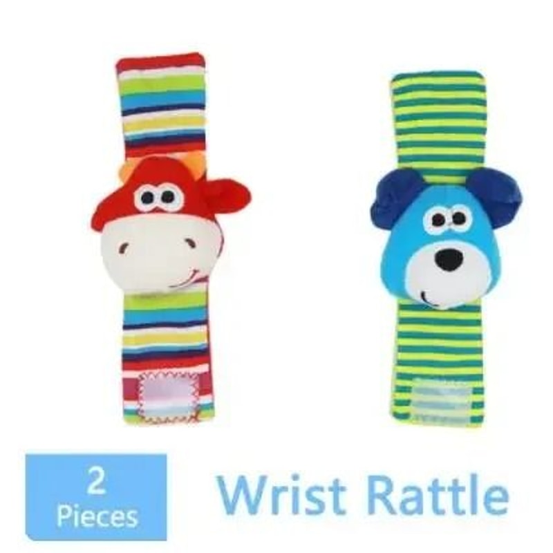 Newborn Infant Kids Animal Sock And Wrist Strap Rattle Foot Finder Toy Set 036 Months 10