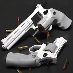 funny continuous fire zp5 357 revolver launcher toy gun with soft dart bullets