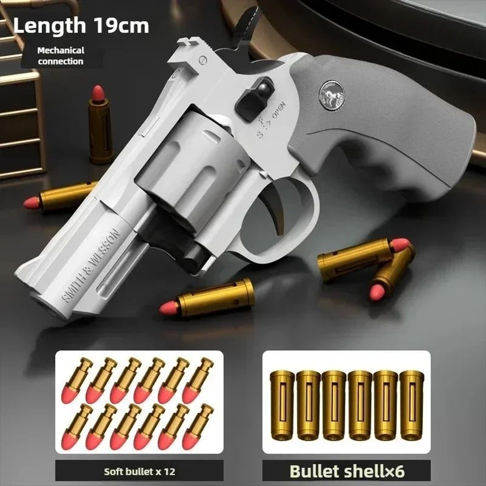 Funny Continuous Fire ZP5 357 Revolver Launcher Toy Gun With Soft Dart Bullets 7