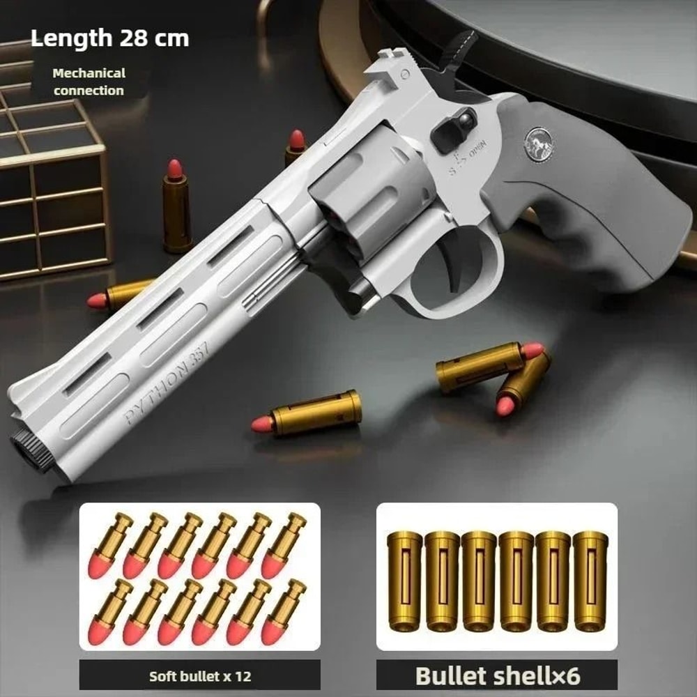 Funny Continuous Fire ZP5 357 Revolver Launcher Toy Gun With Soft Dart Bullets 8
