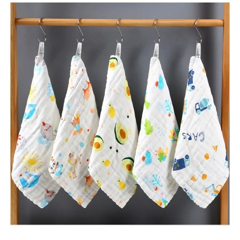 30x30cm Baby 6 Layers Cotton Towel Soft Handkerchief For Bathing Feeding And Muslin Wipe 0
