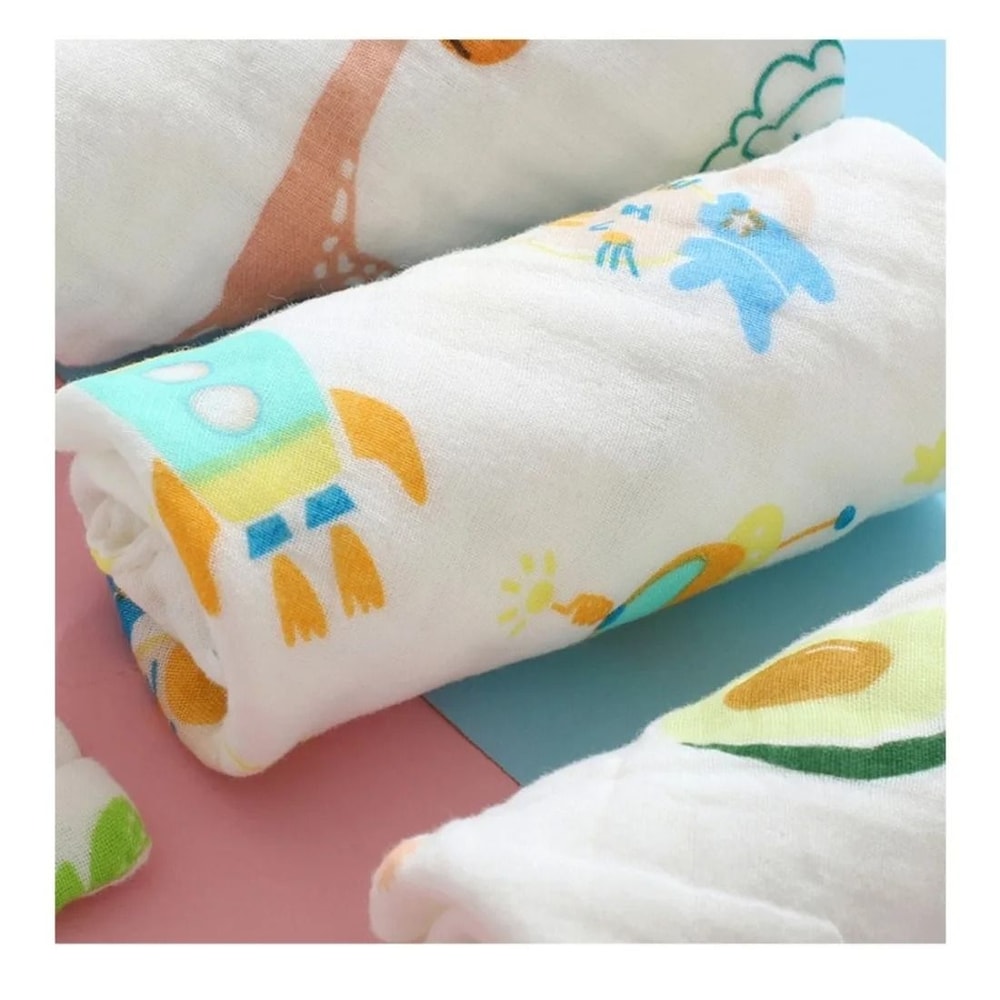 30x30cm Baby 6 Layers Cotton Towel Soft Handkerchief For Bathing Feeding And Muslin Wipe 1