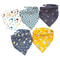 5 Pcs Cartoon Triangle Cotton Bib Baby Bandana Bibs Scarf Burp Cloths For Boys And Girls 6
