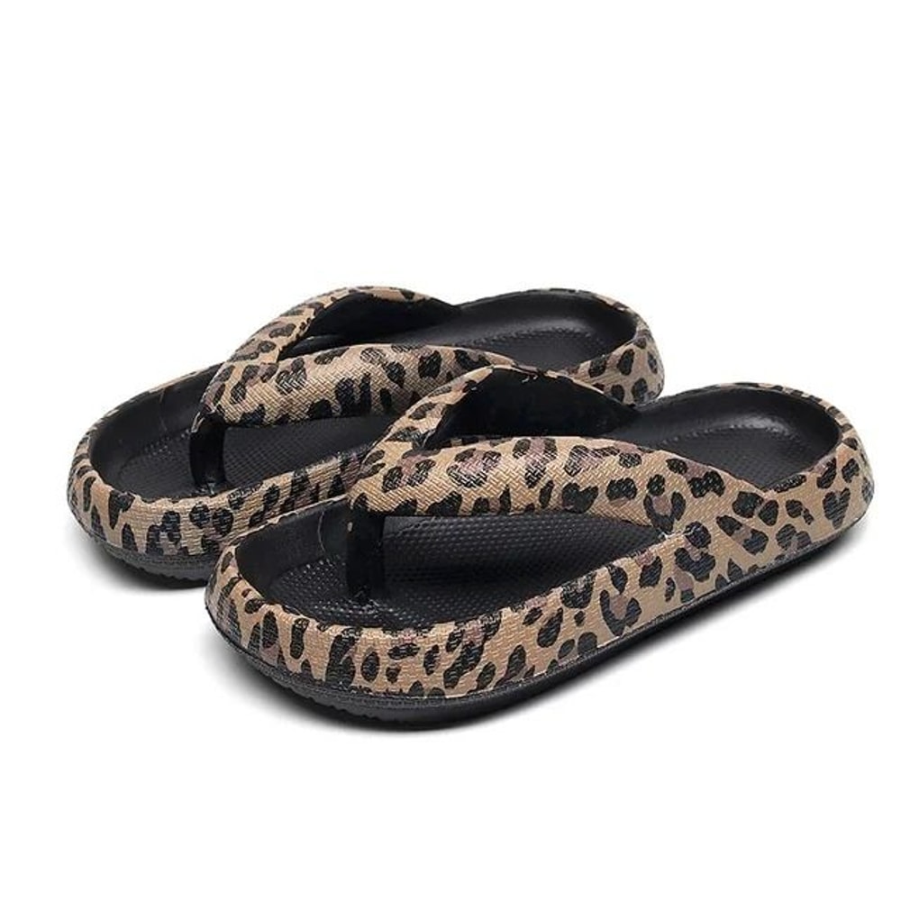 Summer New Women Sandals Comfort FlipFlop Leopard Soft ThickSoled Cloud Slippers 6