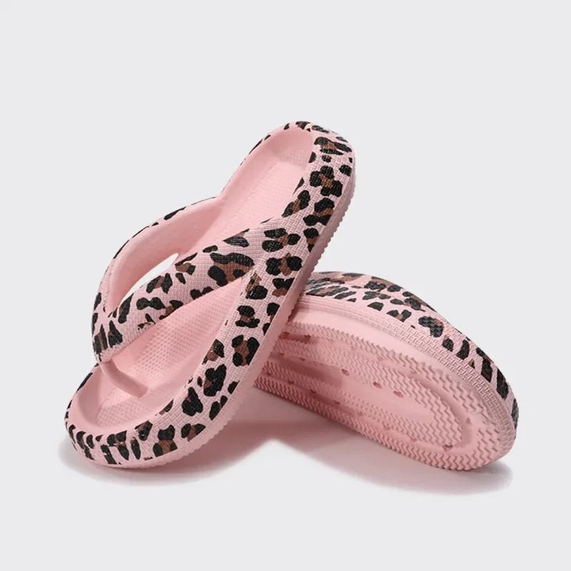 Summer New Women Sandals Comfort FlipFlop Leopard Soft ThickSoled Cloud Slippers 7