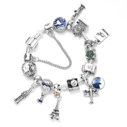 fashion design crystal bead charm bracelet handmade colorful enamel diy jewelry kit