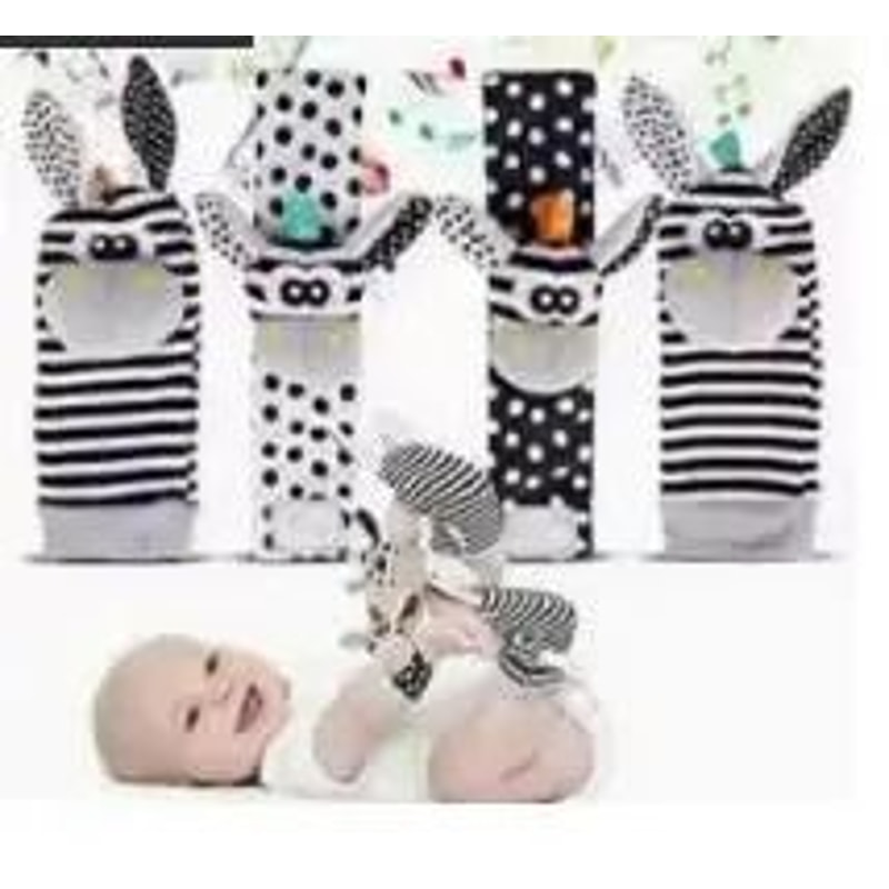 4Pcs Baby Rattles Toys Animal Socks And Wrist Strap Set For Infants 012 Months 9