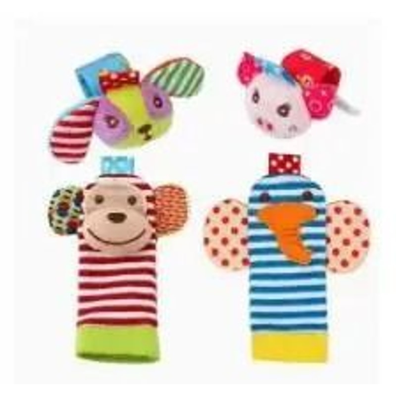 4Pcs Baby Rattles Toys Animal Socks And Wrist Strap Set For Infants 012 Months 6