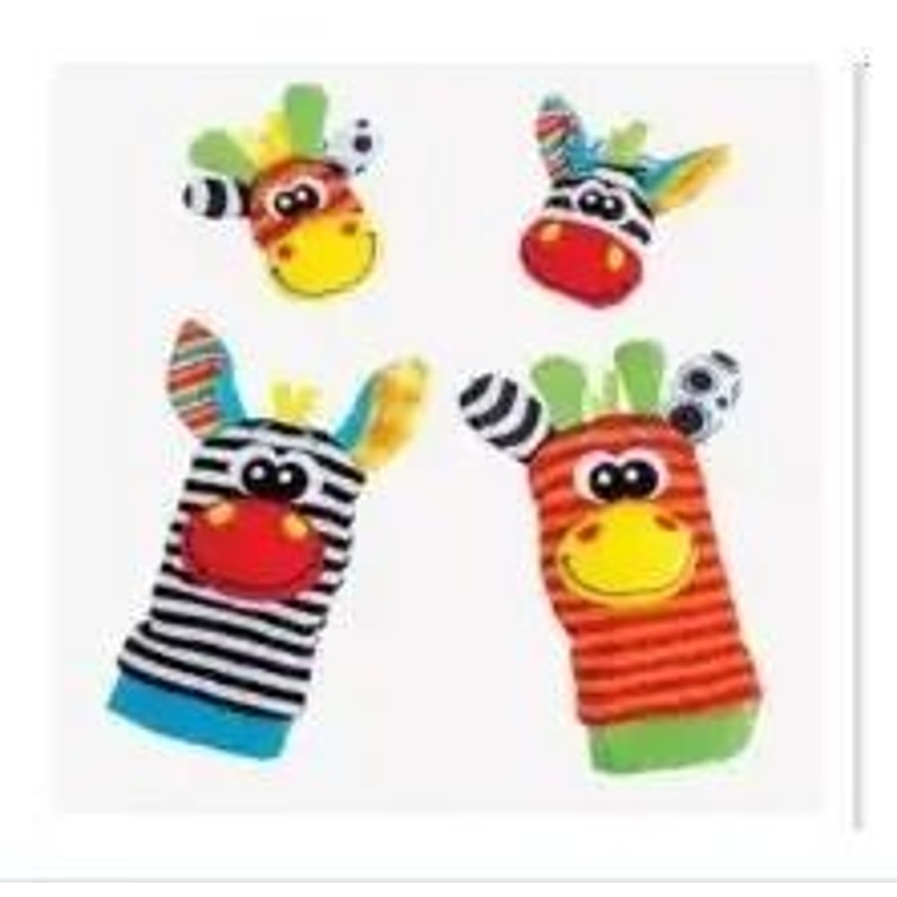 4Pcs Baby Rattles Toys Animal Socks And Wrist Strap Set For Infants 012 Months 7