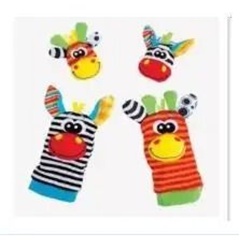 4Pcs Baby Rattles Toys Animal Socks And Wrist Strap Set For Infants 012 Months 7