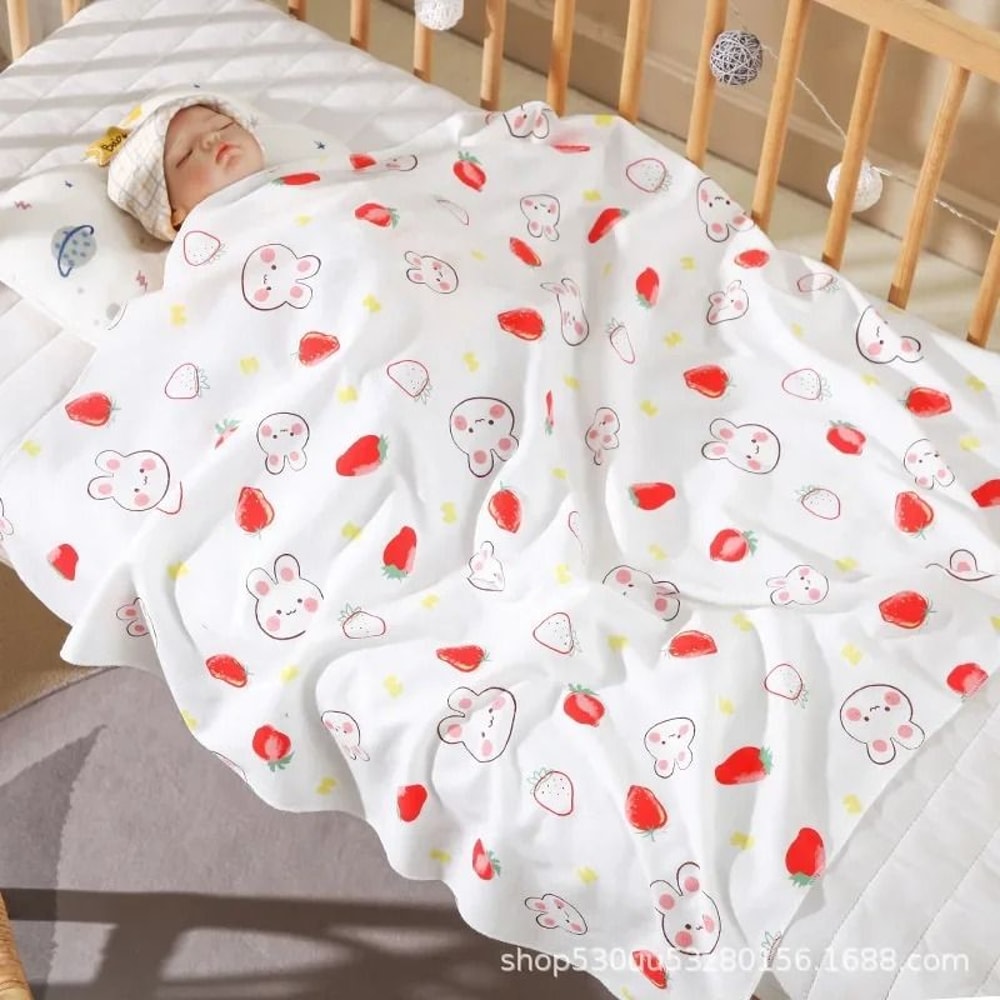 85x85cm Pure Cotton Muslin Swaddle Blanket Baby Receiving Blanket For Newborns 5