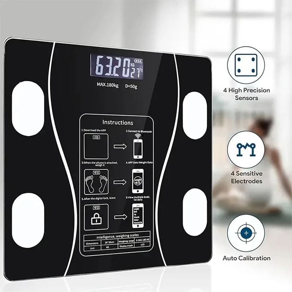 Smart Bluetooth Body Fat Scale With LED Digital Display And Mobile App Synchronization 2