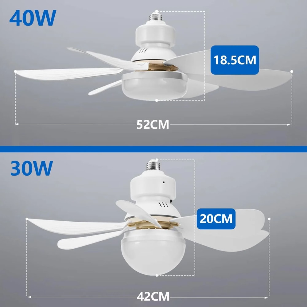 LED 40W Ceiling Fan Light E27 With Remote Control Dimmable For Living Room And Study 5