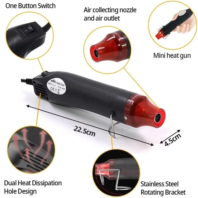 220V110V Mini Hot Air Gun DIY Tool With Supporting Seat For Crafts And Soldering 4