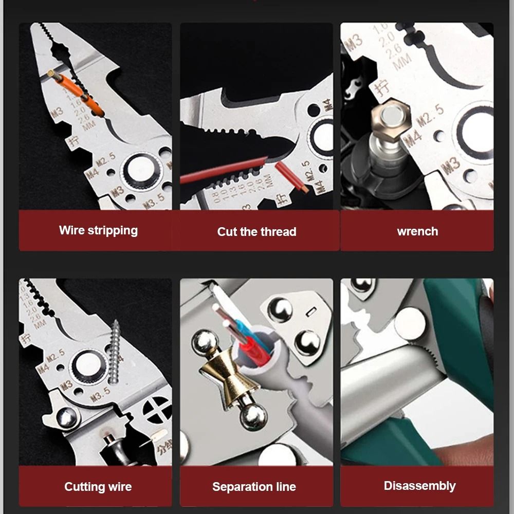 Multipurpose 420J2 Stainless Steel Wire Stripper Crimper And Cable Cutter Pliers 5