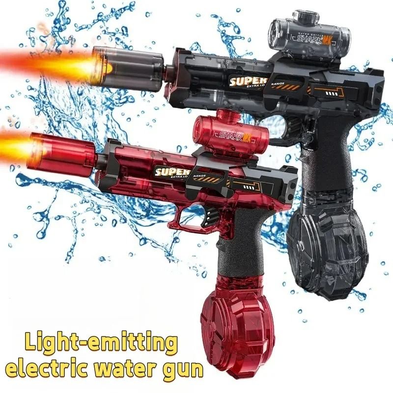 Electric Water Gun With Flame Light Effect HighPressure Continuous Spray Outdoor Toy 0