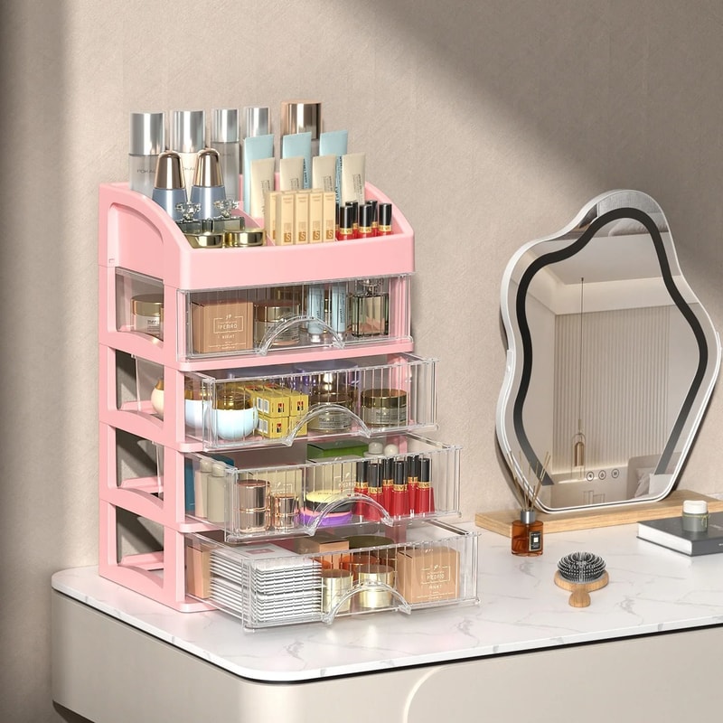 HighCapacity Desktop Organizer Transparent DrawerStyle Box For Jewelry Skin Care And Cosmetics 5