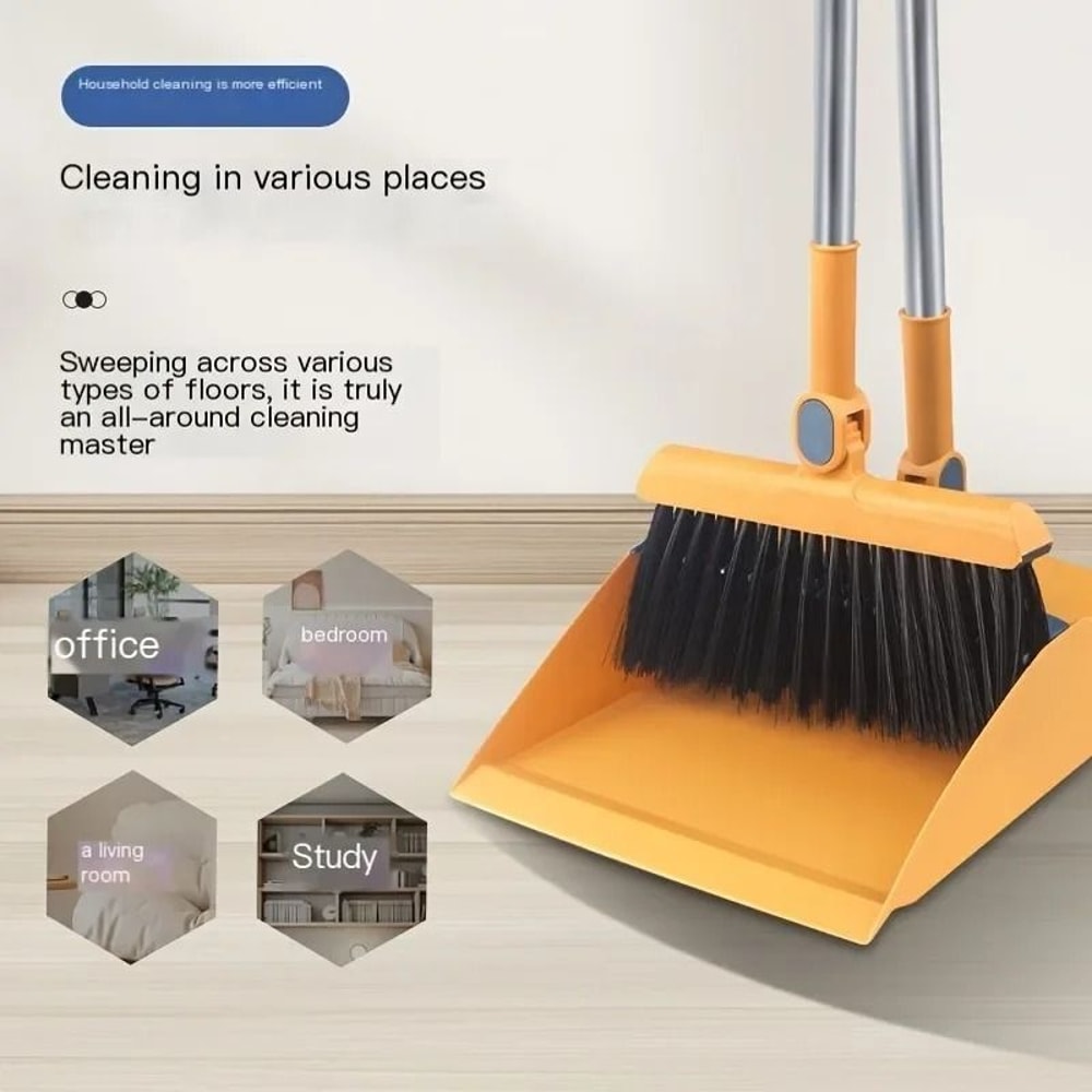3in1 Rotatable Foldable Magnetic Broom And Dustpan Set For Pet Hair Removal 1