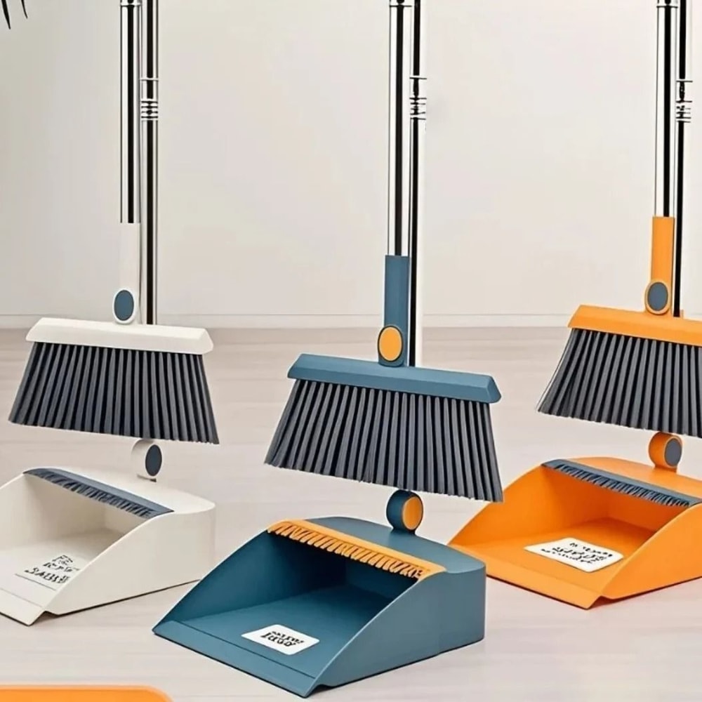 3in1 Rotatable Foldable Magnetic Broom And Dustpan Set For Pet Hair Removal 2