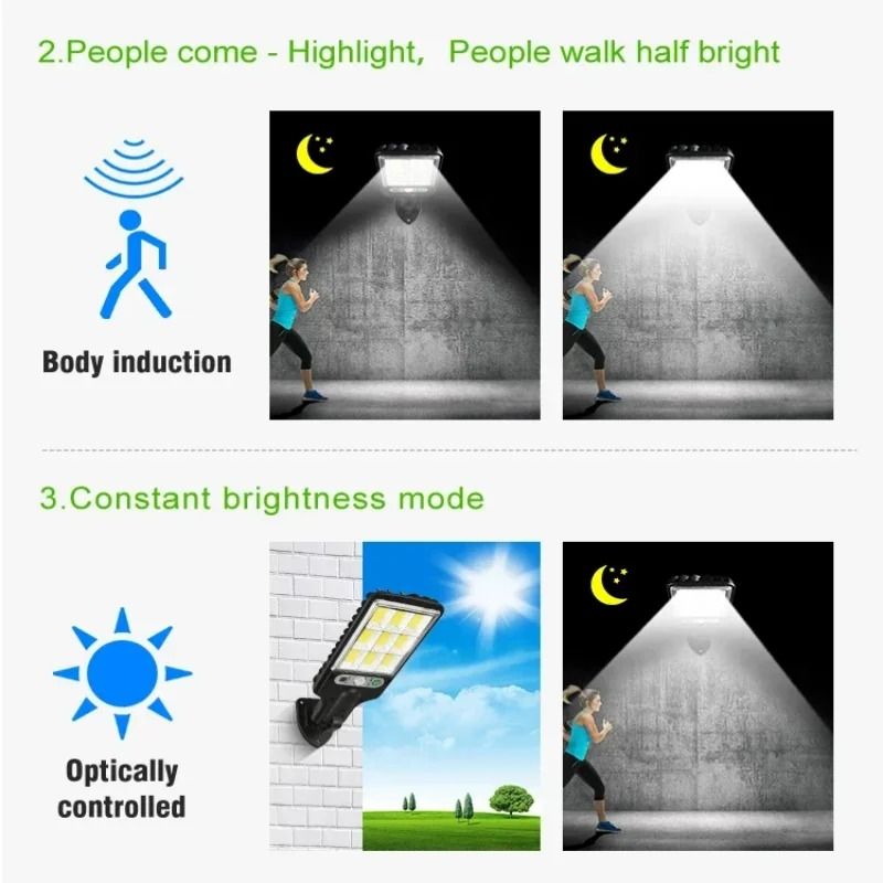 HighPerformance 400000LM Solar LED Outdoor Motion Sensor Security Wall Street Lamp 4